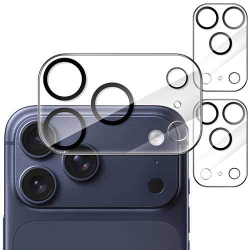 JETech Camera Lens Protector for iPhone 17 Pro Max, Clear, 3-Pack | 9H Tempered Glass, HD Clear, Anti-Scratch Protection, Night Shot Compatible, Case-Friendly - size: iPhone 17 Pro Max