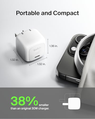 Belkin 30W Compact USB C Charger Block, Fast Charging for Travel - style: 30W