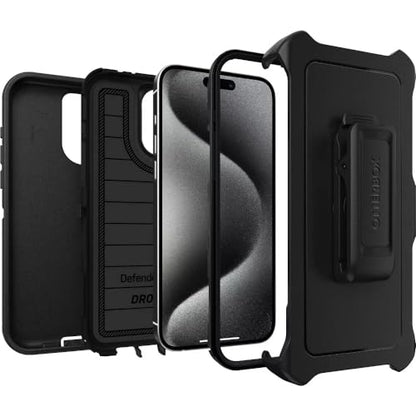 OtterBox iPhone 15 Pro Max (Only) - Defender Series Case - Black - Screenless - Rugged & Durable - with Port Protection - Holster Clip Includes - Microbial Defense Protection - color: Black