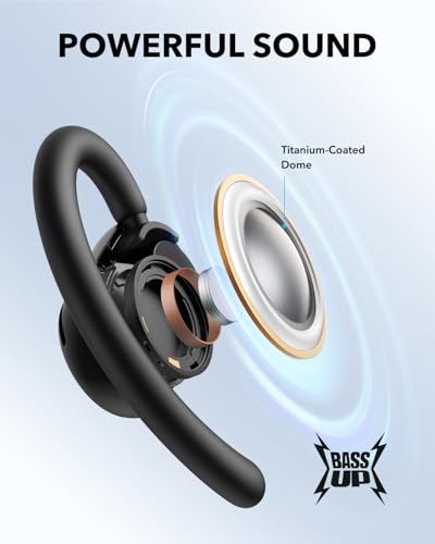 Soundcore V20i by Anker Open Ear Earbuds, Open Ear Headphones True Wireless - color: Black