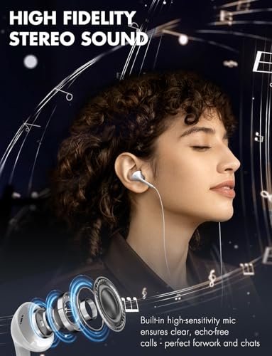 Antool Wired Earbuds, 【Ultra Clear Calls & no Noise】 Earbuds Wired for iPhone 14/13/12/11/XR/XS/X/8/7/SE/Pro/Pro Max/Support All iOS System【2 Pack】