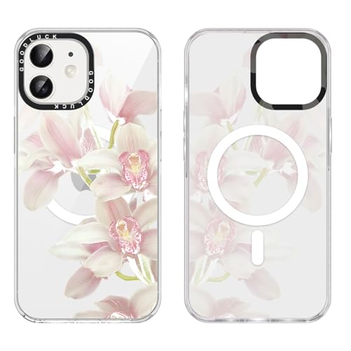Magnetic for iPhone 11 Phone Case Transparent 6.1", Summer Flower Lily Hibiscus Floral Pattern, Aesthetic Design Clear Cover for Women, Compatible with MagSafe, Soft TPU Funda for iPhone11 - color: Lily, size: iPhone 11
