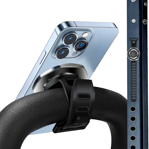 Magnetic Phone Mount with Flexible Bendable Mounting, Compatible with MagSafe, Gym, Steering Wheel, Stroller & Wrist Strap, Universal for iPhone 17/16/15/14/13/12, Treadmill, Shopping Cart
