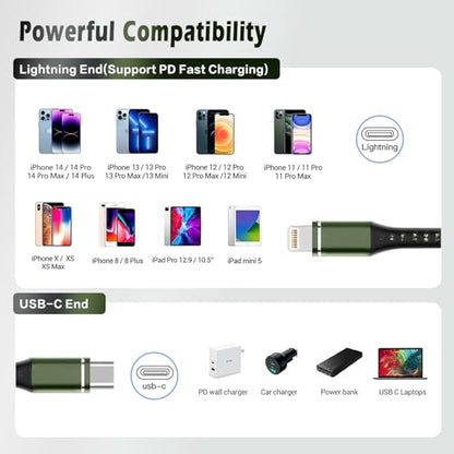 USB C to Lightning Cable, 2 Pack 3FT [Apple MFi Certified] iPhone Cable - size: 3FT