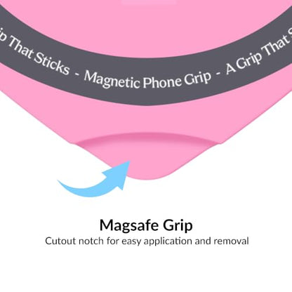 Velvet Caviar Suction Cup Phone Case Mount Compatible with MagSafe Devices Only - Magnetic Silicone Sticky Phone Grip Holder for iPhone Back of Phone - Mirror Gripper (Pink Heart) - color: Pink Heart