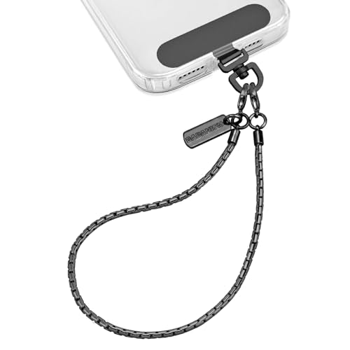 Dadanism Phone Wrist Strap Metal Phone Chain Wristlet Strap, Black - color: Black, size: 26 cm