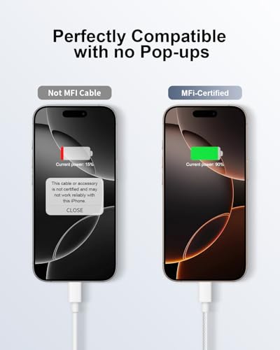 USB to Lightning Cable 3ft 2pack, Apple MFi Certified iPhone Charger Cord Lead Nylon Braided Car Fast Charging Lightning Cable Apple Charging Cord for iPhone 14 13 12 11 Pro Max XS X 8 7Plus 6 SE iPad - size: 1M+1M