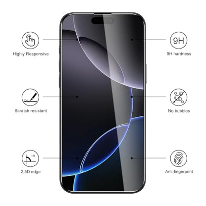 3 Pack Screen Protector for iPhone 16 Pro with 3 Pack Camera Lens Protector, Tempered Glass Film, 9H Hardness, HD Clear, Scratch Resistant, Case Friendly, Easy Install - size: iPhone 16 Pro