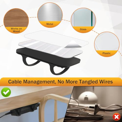 Under Desk Laptop Charger Holder Silicone Power Brick Mount with Adhesive - size: 1pc