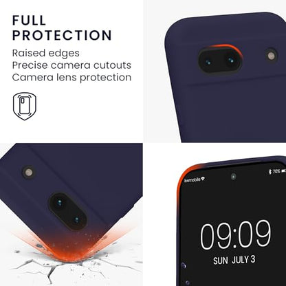 kwmobile Case Compatible with Google Pixel 8a Case - Protective Slim TPU Phone Cover - Soft Matte Finish - Deep Ocean - color: Deep Ocean