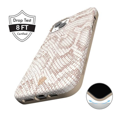 VELVET CAVIAR for iPhone 15 Case Western - Compatible with MagSafe - 10ft Drop Tested - Nude Python Snake Skin - color: Nude Python Snakeskin, size: 15