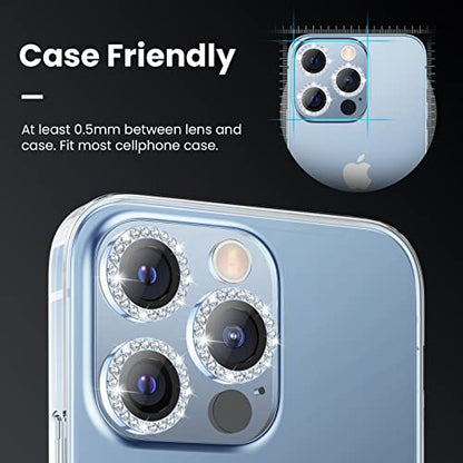 Tensea Bling Camera Lens Protector for iPhone 13 Pro/iPhone 13 Pro Max - color: Sierra Blue Diamond