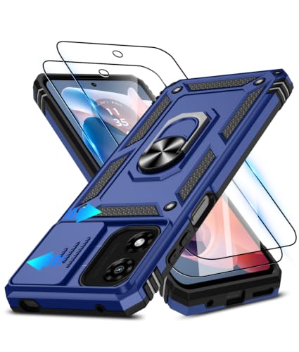 ATUMP for Moto G-Play-2024 Case with Camera Lens Cover & HD Screen Protector(2 Pcs), [10FT Military Grade Drop Protection] Magnetic Ring Holder Protective Cover for Motorola G Play 2024 4G, Blue - color: Blue, size: Moto G Play 4G 2024 - 6.5 Inch