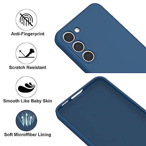 Vanjua Case for Samsung Galaxy S23 (Only), Stylish Liquid Silicone Slim Full-Body Protective Cover Compatible with Samsung Galaxy S23 5G 6.1 Inch Phone Case (Navy Blue) - color: Navy Blue