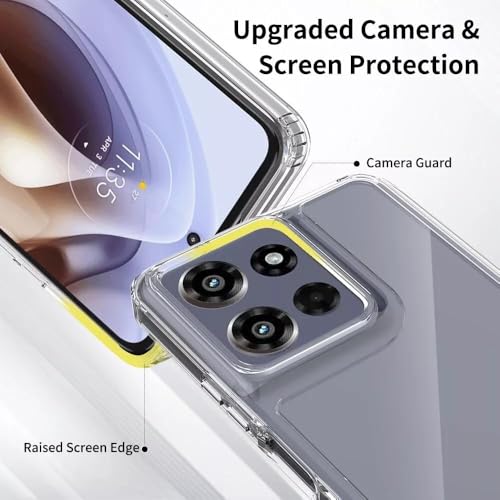 for Moto G Power 5G 2025 Case Crystal Clear Slim Hard Case Hybrid Shockproof Bumper with Tempered Glass Screen Protector Full Body Anti-Yellow Anti-Scratch Phone Protective Cover - color: Moto G Power 5G 2025