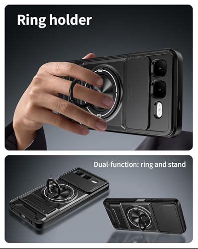 Compatible with Infinix Smart 10 Plus 4G Case Cover,Compatible with Infinix Smart 10 Plus 4G X6725B with Slide Camera Cover Phone Stand Protective Case Black - color: Black, size: Compatible with Infinix Smart 10 Plus 4G