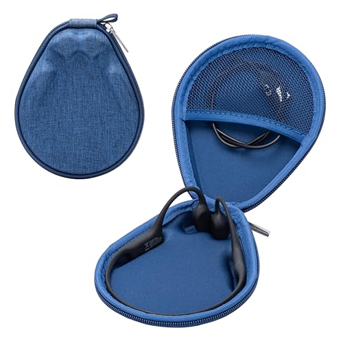 Ginsco Universal Bone Conduction Headphones Case Compatible with SHOKZ New OpenRun Pro 2/Pro 2 Mini/OpenRun/OpenSwim Open-Ear Sport Headphones, Compatible with Raycon/CXK/BAICLUD/MRYTKY (Blue) - color: Blue