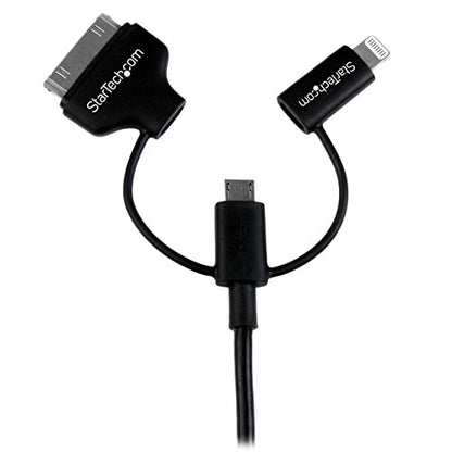 StarTech 3ft/1m Lightning, 30-pin Dock, Black (LTADUB1MB) - style: 8-pin lightning|micro-USB|30-pin dock