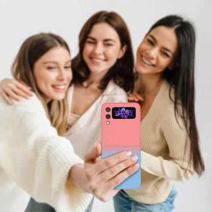 Compatible with Galaxy Z Flip 4 Case, Magnetic Gradient Color | Soft TPU Phone Cover with Camera Lens Protector Cover for Galaxy Z Flip 4 6.7 Inch, Pink to Blue Gradient(10-10) - color: Pink & Blue