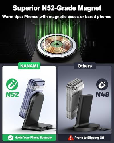 NANAMI 25W Magnetic Wireless Charger Stand, Fast Phone Charger for Magsafe - color: Black