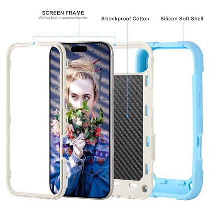 MARKILL Compatible with iPhone Air Case 6.5 Inch 2025 with 360 Degree Rotate Ring Stand, Military Grade Drop Protection Full Body Rugged Protective Case Kids - color: Ice Blue, size: iPhone Air 6.5"