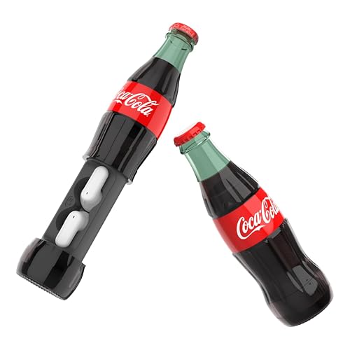 Coca-Cola Bottle Shaped Wireless Earbuds – Bluetooth 5.0 Headphones with Built-in Mic, Voice Assistant Compatibility, 9H Playtime, HD Stereo Sound, Noise Cancelling – Compatible with Apple & Android - color: Red