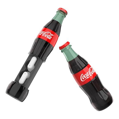 Coca-Cola Bottle Shaped Wireless Earbuds – Bluetooth 5.0 Headphones with Built-in Mic, Voice Assistant Compatibility, 9H Playtime, HD Stereo Sound, Noise Cancelling – Compatible with Apple & Android - color: Red