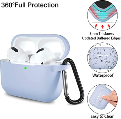 Lerobo for AirPod Pro Case, Soft Silicone Cover with Keychain, Lilac - color: Lilac