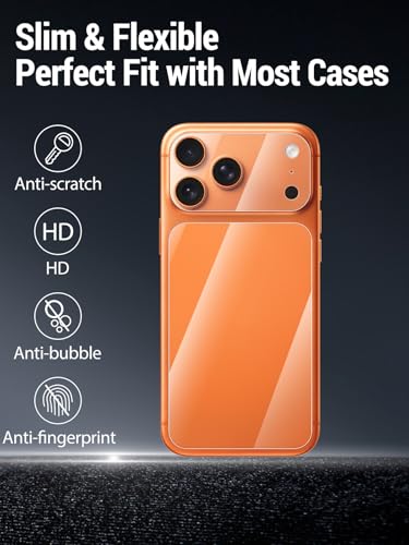 Protective film for iPhone 17 Pro Max, 3-Pack Camera Lens + 3-Pack Back Film Ultra Clear Anti-Scratch PET material Full-Body Protector, Thin & Flexible