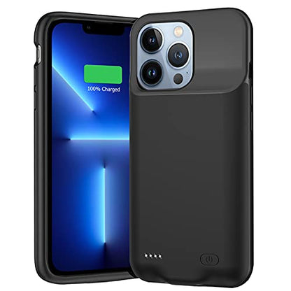 Battery Case for iPhone 13 Pro Max, Upgraded Real 10000mAh Slim Portable Protective Charging Case Compatible with iPhone 13 Pro Max (6.7 inch) Rechargeable Extended Battery Pack Charger Case (Black)