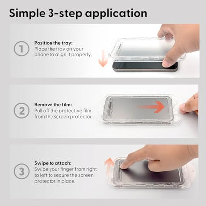 2-Pack iPhone 16 Pro Screen Protector [Auto-Align Kit][Bubble-Free][Dust-Resistant] Ultra HD Clear, 9H Tempered Glass, Case-Friendly Design (iPhone 16 Plus)