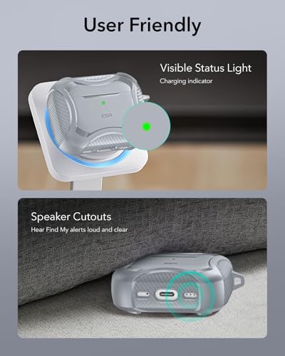 ESR for AirPods Pro 3 Case (2025), Magnetic Lid, Cyber Tough Series, Gray - color: Gray, size: AirPods Pro 3 Case