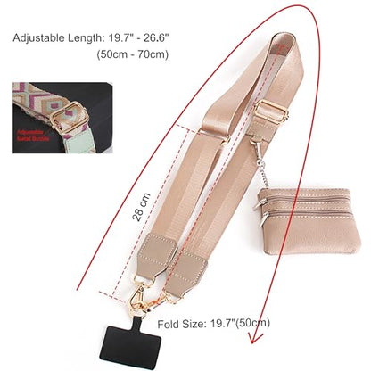 Phone Lanyard Crossbody with Zipper Pouch, Adjustable Phone Strap with Detachable Wallet/Wrist, Holds Multiple Cards & Cash, Clip and Go Strap Women/Teacher Gift for All Phone, Coffee - color: Coffee
