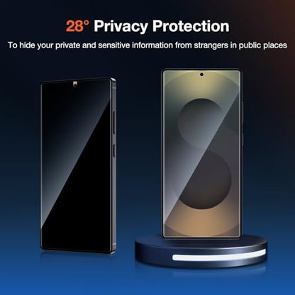 KUZOOM 2 Pack Privacy Screen Protector for Samsung Galaxy S25 Ultra - color: Galaxy S25 Ultra Black