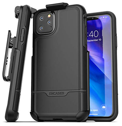 Encased iPhone 11 Pro Belt Clip Holster Case (2019 Rebel Armor) Heavy Duty Protective Full Body Rugged Cover with Holder (Black) - color: Black, size: iPhone 11 Pro