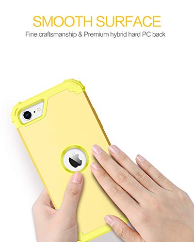 BENTOBEN for iPhone SE 2022 Case and iPhone SE 2020 Phone Case, Heavy Duty Full Body Rugged Shockproof Hybrid Hard Plastic Soft Rubber Bumper Protective Girls Women SE3/2 Cover,Light Yellow/Lemon - color: Light Yellow/Lemon