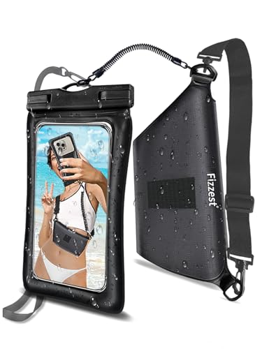 Fizzest Cell Phone Waterproof Protector Pouch for Swimming Floating，Beach Vacation Essentials,Fanny Packs for Women and Men，Phone Bag Case，Compatible with iPhone Black