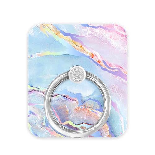 Velvet Caviar Cell Phone Ring Holder - Finger Ring & Stand - Improves Phone Grip Compatible with iPhone, Galaxy and Most Cases (Except Silicone/Leather) - Moonstone Holographic Pink Blue Marble - color: Holographic Moonstone