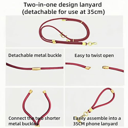 Cell Phone Lanyard,Adjustable Shoulder Crossbody Lanyard,Detachable Length Wrist Lanyard - color: Wine Red
