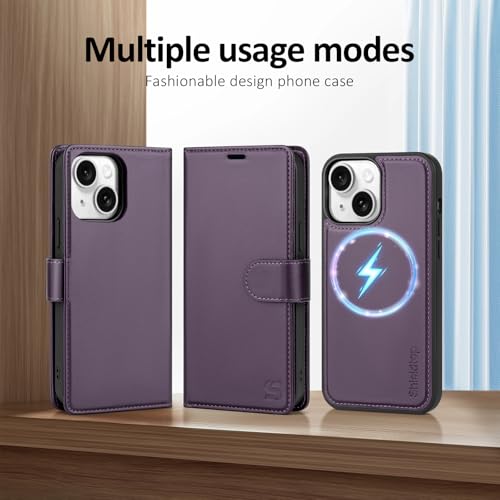 Shieldtop Compatible with MagSafe iPhone 13 Wallet Case,Dark Purple - color: Dark Purple, size: iPhone 13 - 6.1"