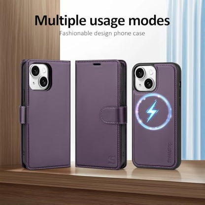 Shieldtop Compatible with MagSafe iPhone 13 Wallet Case,Dark Purple - color: Dark Purple, size: iPhone 13 - 6.1"