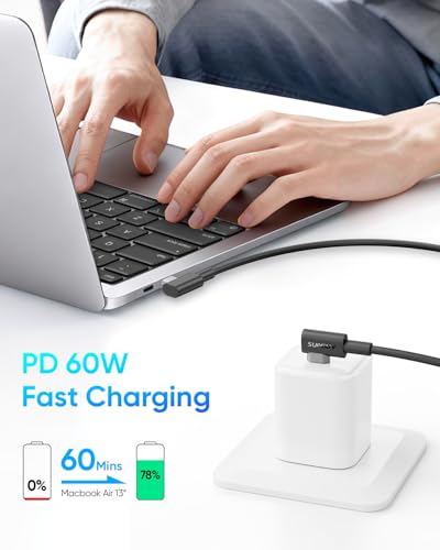 SUNGUY USB C to USB C Right Angle Cable 3FT, 2Pcs 60W Fast Charging 90 Degree USBC to USBC Cable Compatible with iPhone 17 16 15 Pro Max, MacBook Pro, iPad Pro, Galaxy S25/S24 - size: 3FT