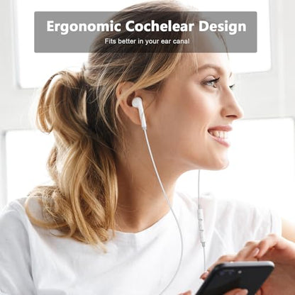[Apple MFi Certified USB C Headphones for iPhone 17 16 15 Pro Max - color: CWhite