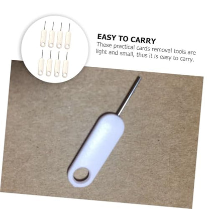 20pcs White Sim Ejectors with Stainless Steel Plastic Pin Tool