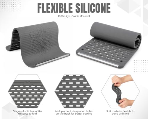 Silicone Phone Holder, 7.9In Flexible Bendable Phone Stand, Gray - color: Heat-Dissipating (Gray)