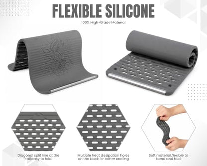 Silicone Phone Holder, 7.9In Flexible Bendable Phone Stand, Gray - color: Heat-Dissipating (Gray)