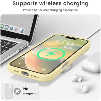 Vooii Compatible with iPhone 16 Pro Max Case, Liquid Silicone Upgrade [Camera Protection] [Soft Anti-Scratch Microfiber Lining] Shockproof Phone Case for iPhone 16 Pro Max 6.9 inch - Creamy Yellow - color: Creamy Yellow, size: iPhone 16 Pro Max