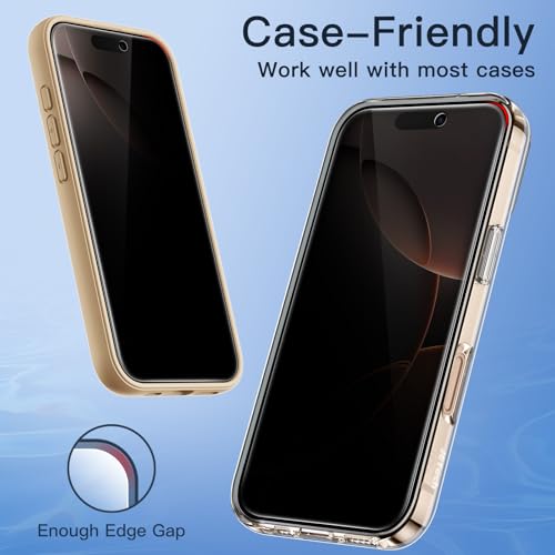 JETech Privacy Screen Protector for iPhone 16 Pro Max, 2-Pack - size: iPhone 16 Pro Max
