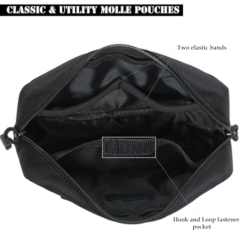 Mini Heavy Duty Tactical Belt Pouch for Men - Small Molle Pouch,Admin Pouch - color: black-big Horizontal pouches