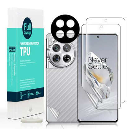 Ibywind Screen Protector For Oneplus 12 5G 6.82"[2 Pack],Flexible TPU Film,With 1Pc Camera Lens Protector,1Pc Back Film,Bubble Free,Easy to install - size: Oneplus 12 6.82 inch